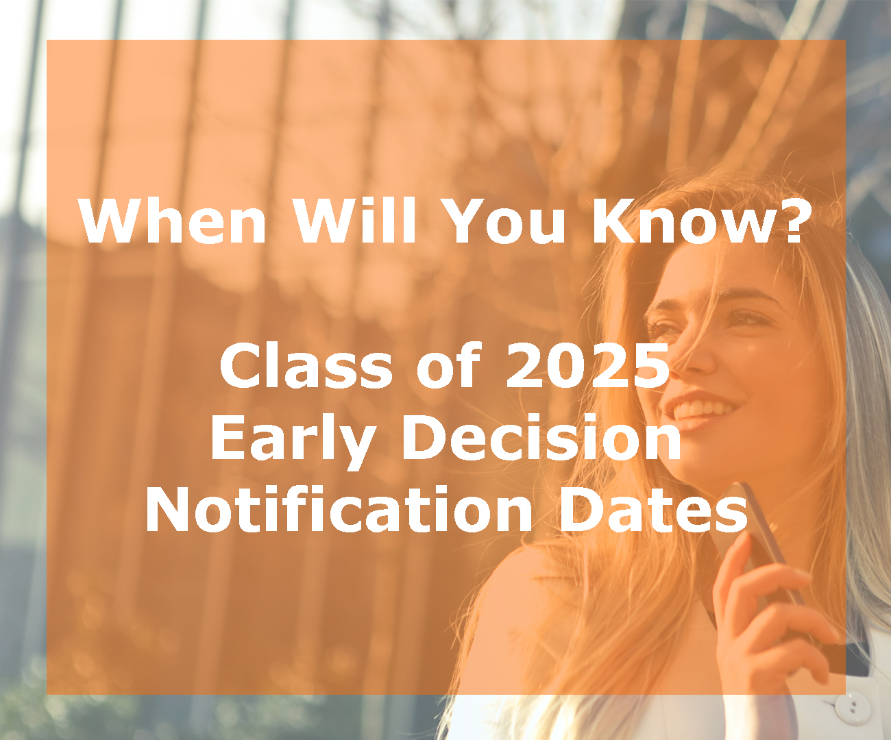 Class of 2025 Early Decision / Early Action Notification Dates