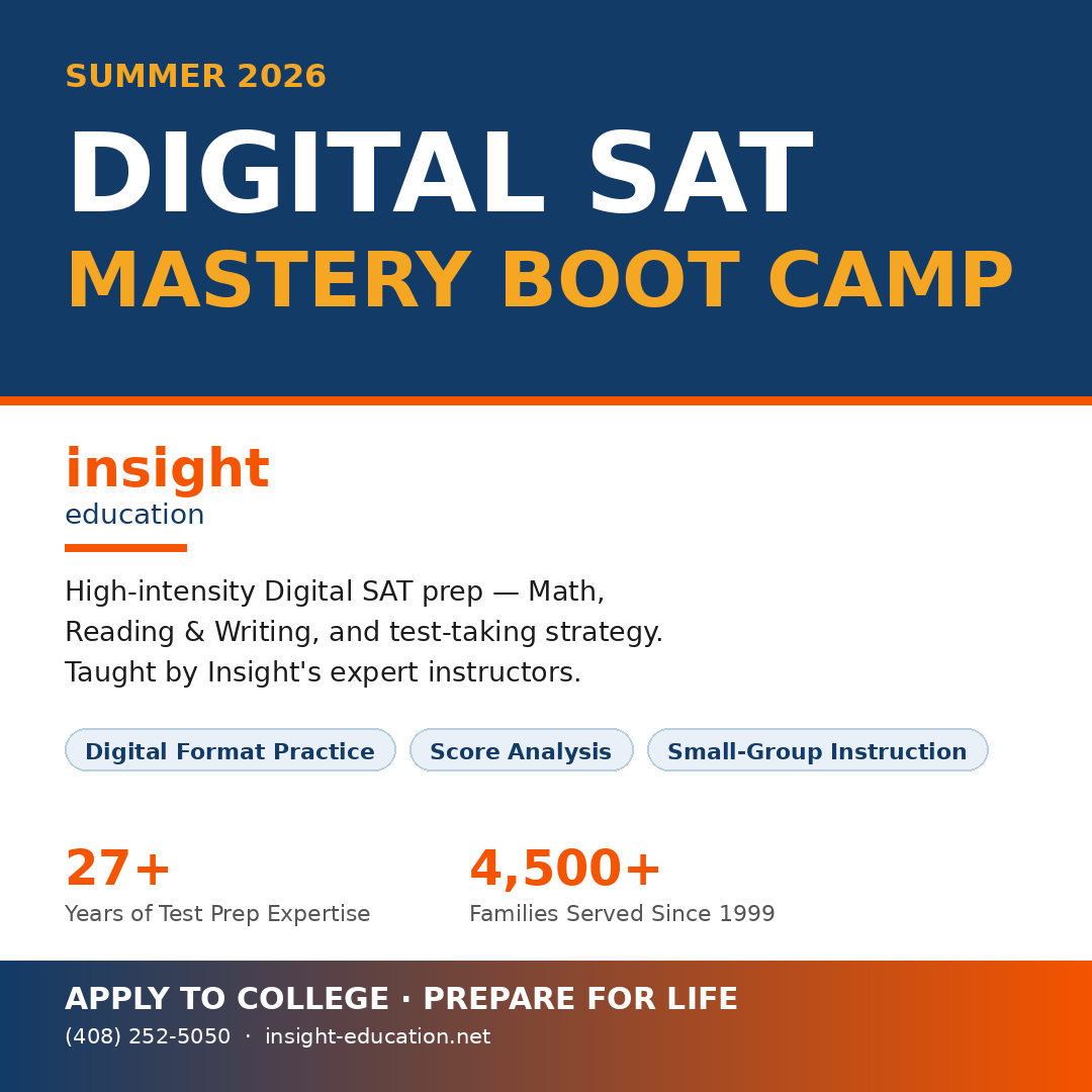 Summer 2026 10-Day Digital SAT Mastery Boot Camp in Cupertino